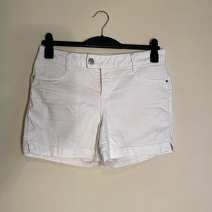 Mid Rise White Shorts